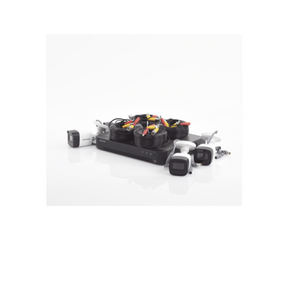 KIT TURBOHD 5 MP con Micrófono Integrado | DVR 4 Canales + 4 Cámaras Bala
