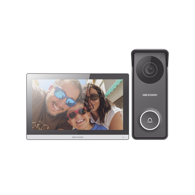 Kit Videoportero HIKVISION DS-KIS313-P | Pantalla Touch 7” Wi-Fi | Cámara 720p Gran Angular 117°